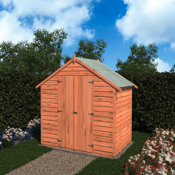 Shire Overlap Wooden Shed Double Doors No windows 4x6ft