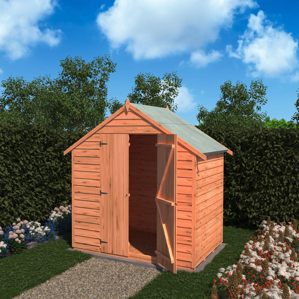 Shire Overlap Wooden Shed Double Doors No windows 4x6ft