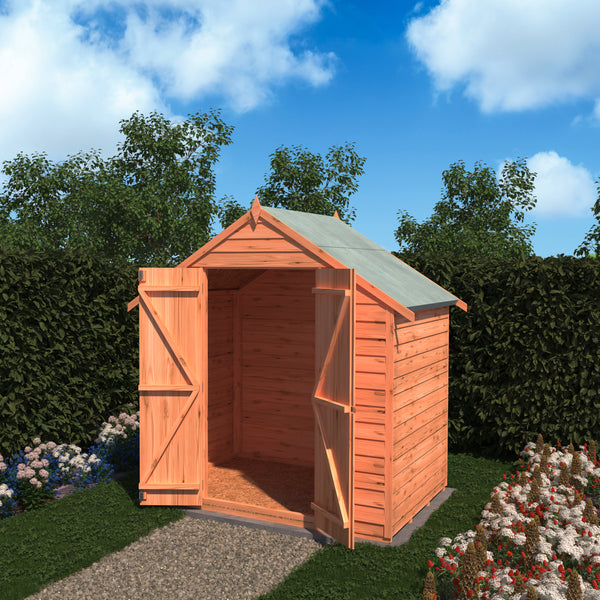 Shire Overlap Wooden Shed Double Doors No windows 4x6ft