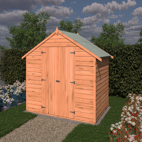 Shire Overlap Wooden Shed Double Doors No windows 4x6ft