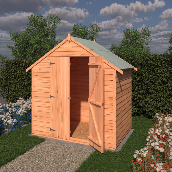 Shire Overlap Wooden Shed Double Doors No windows 4x6ft