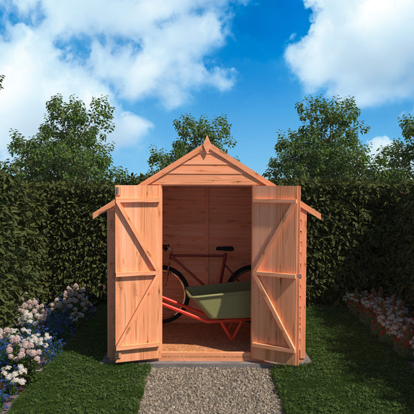 Shire Overlap Wooden Shed Double Doors No windows 4x6ft