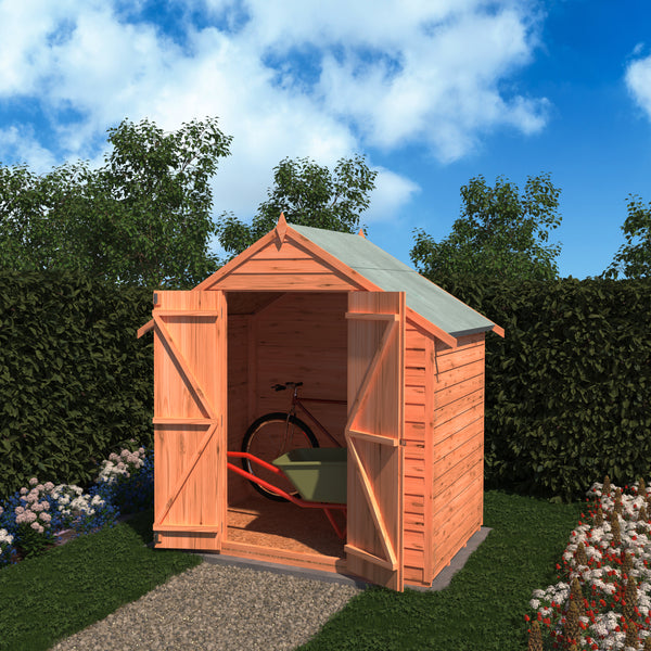 Shire Overlap Wooden Shed Double Doors No windows 4x6ft