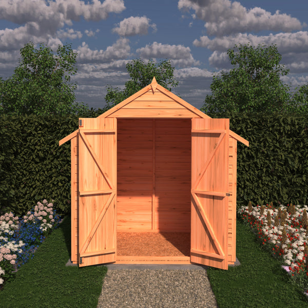 Shire Overlap Wooden Shed Double Doors No windows 4x6ft