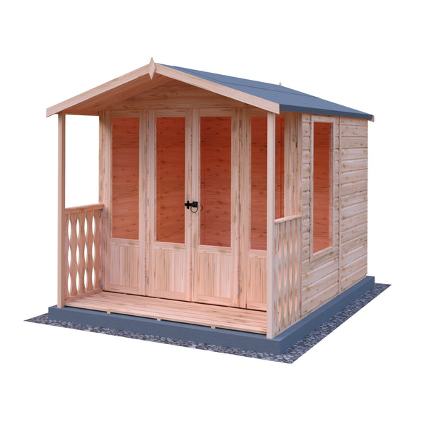 Shire Parham & Verandah 7x7 12mm interlock Clad wooden Summerhouse - Best Shed