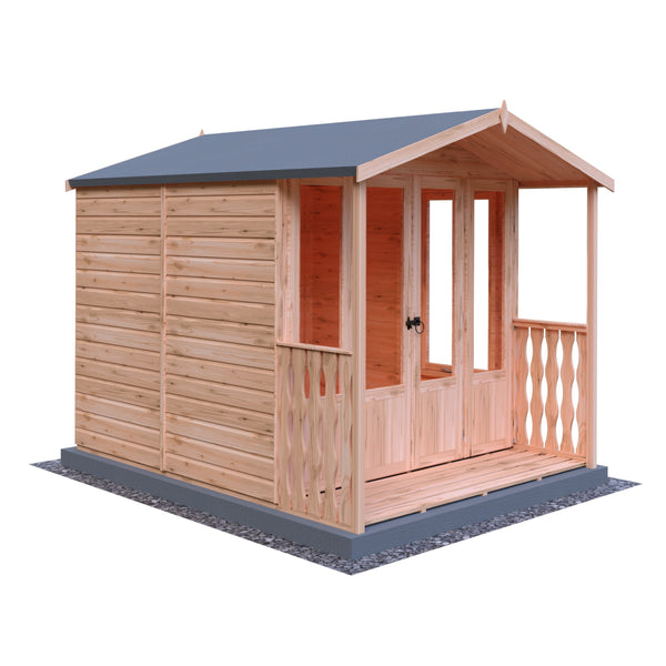 Shire Parham & Verandah 7x7 12mm interlock Clad wooden Summerhouse - Best Shed