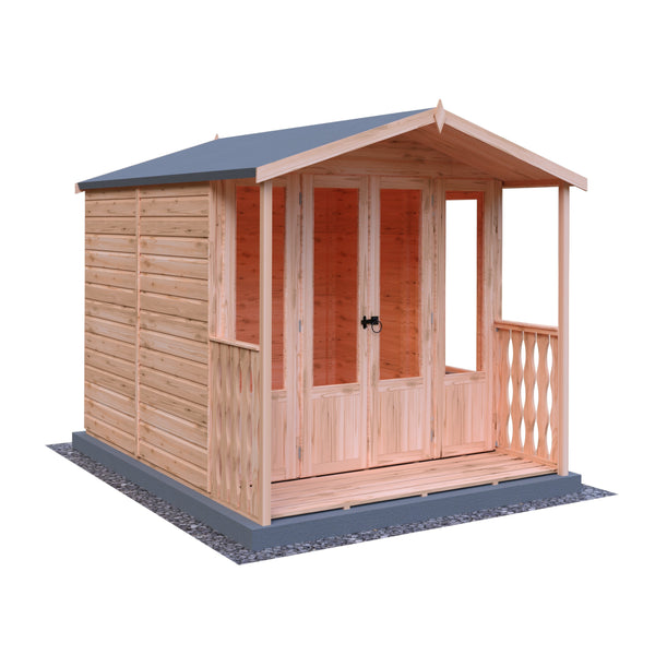 Shire Parham & Verandah 7x7 12mm interlock Clad wooden Summerhouse - Best Shed