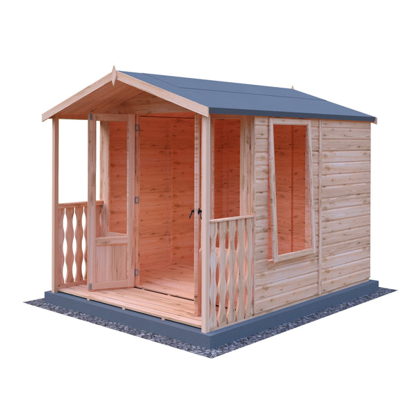 Shire Parham & Verandah 7x7 12mm interlock Clad wooden Summerhouse - Best Shed