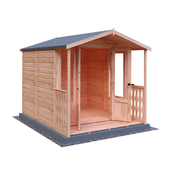 Shire Parham & Verandah 7x7 12mm interlock Clad wooden Summerhouse - Best Shed