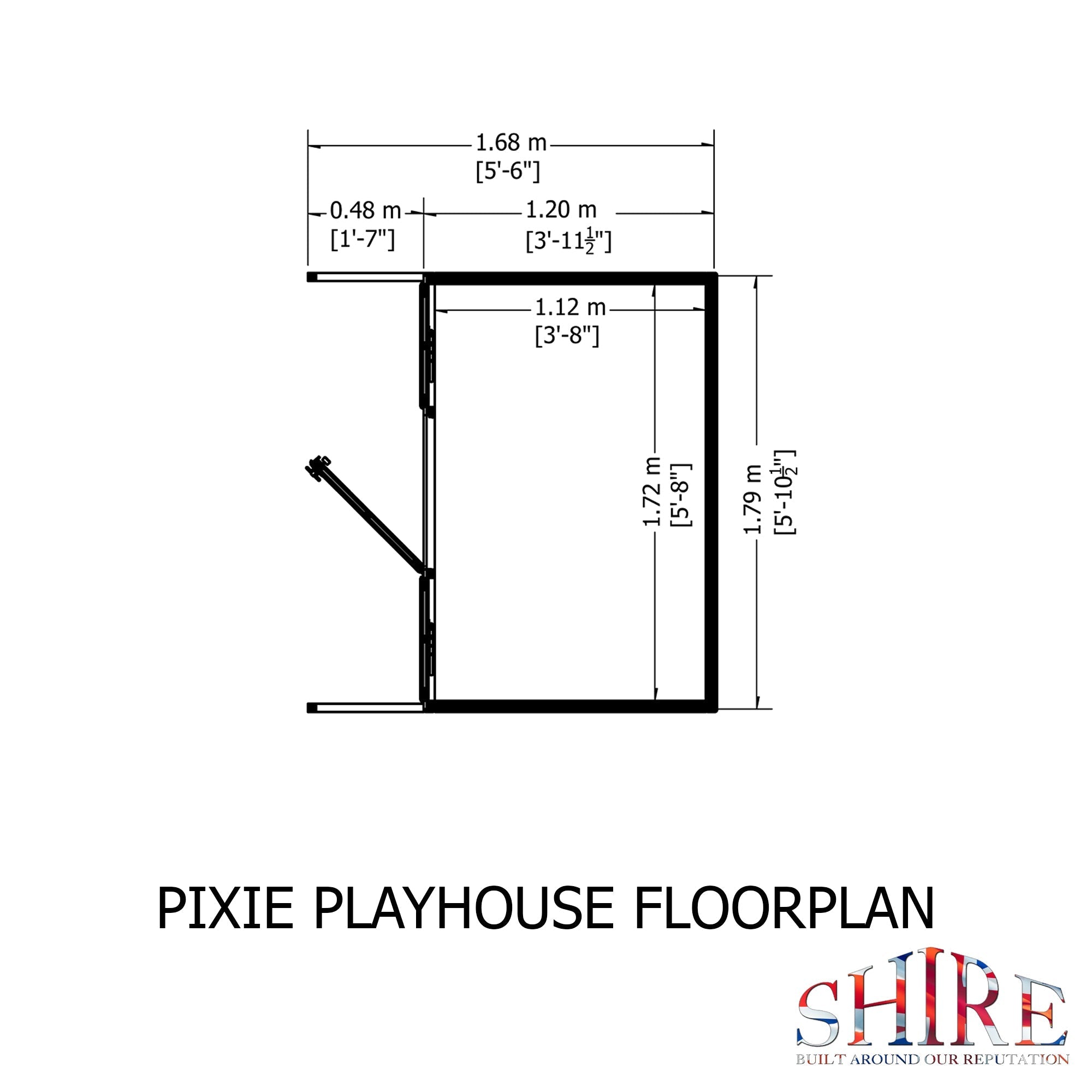 Shire Pixie 6x5.5 Childrens Playhouse with 12mm Shiplap cladding - Best Shed