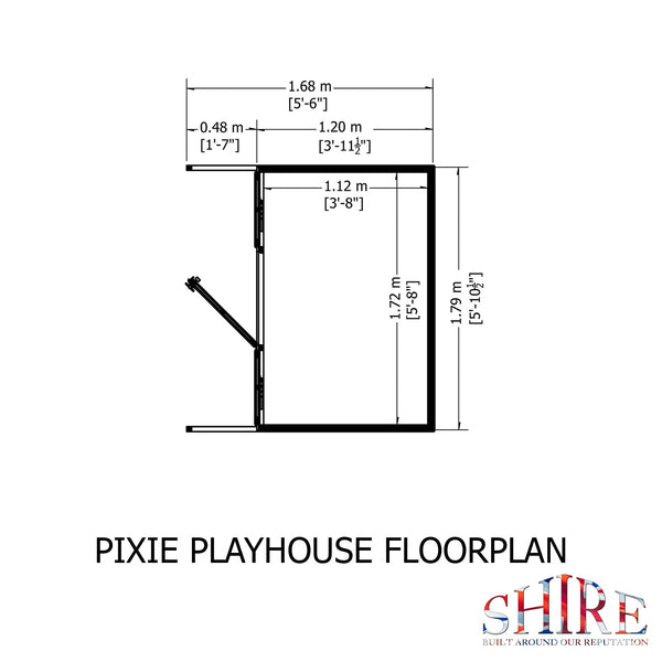 Shire Pixie 6x5.5 Childrens Playhouse with 12mm Shiplap cladding - Best Shed