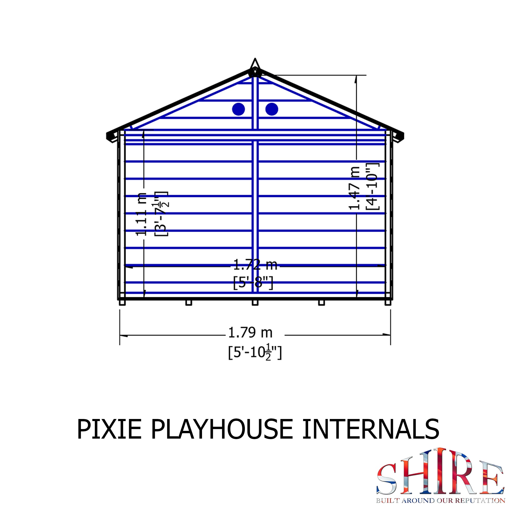 Shire Pixie 6x5.5 Childrens Playhouse with 12mm Shiplap cladding - Best Shed