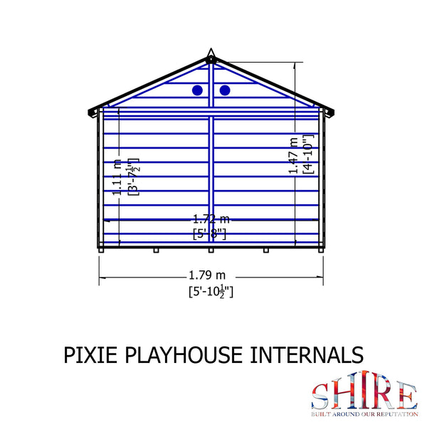 Shire Pixie 6x5.5 Childrens Playhouse with 12mm Shiplap cladding - Best Shed