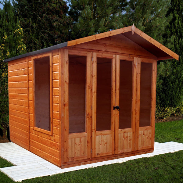 Shire Parham 7x7 12mm interlock Clad wooden Summerhouse - Best Shed