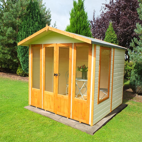 Shire Parham 7x7 12mm interlock Clad wooden Summerhouse - Best Shed