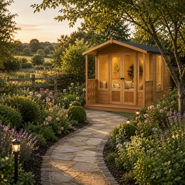 Shire Parham & Verandah 7x7 12mm interlock Clad wooden Summerhouse