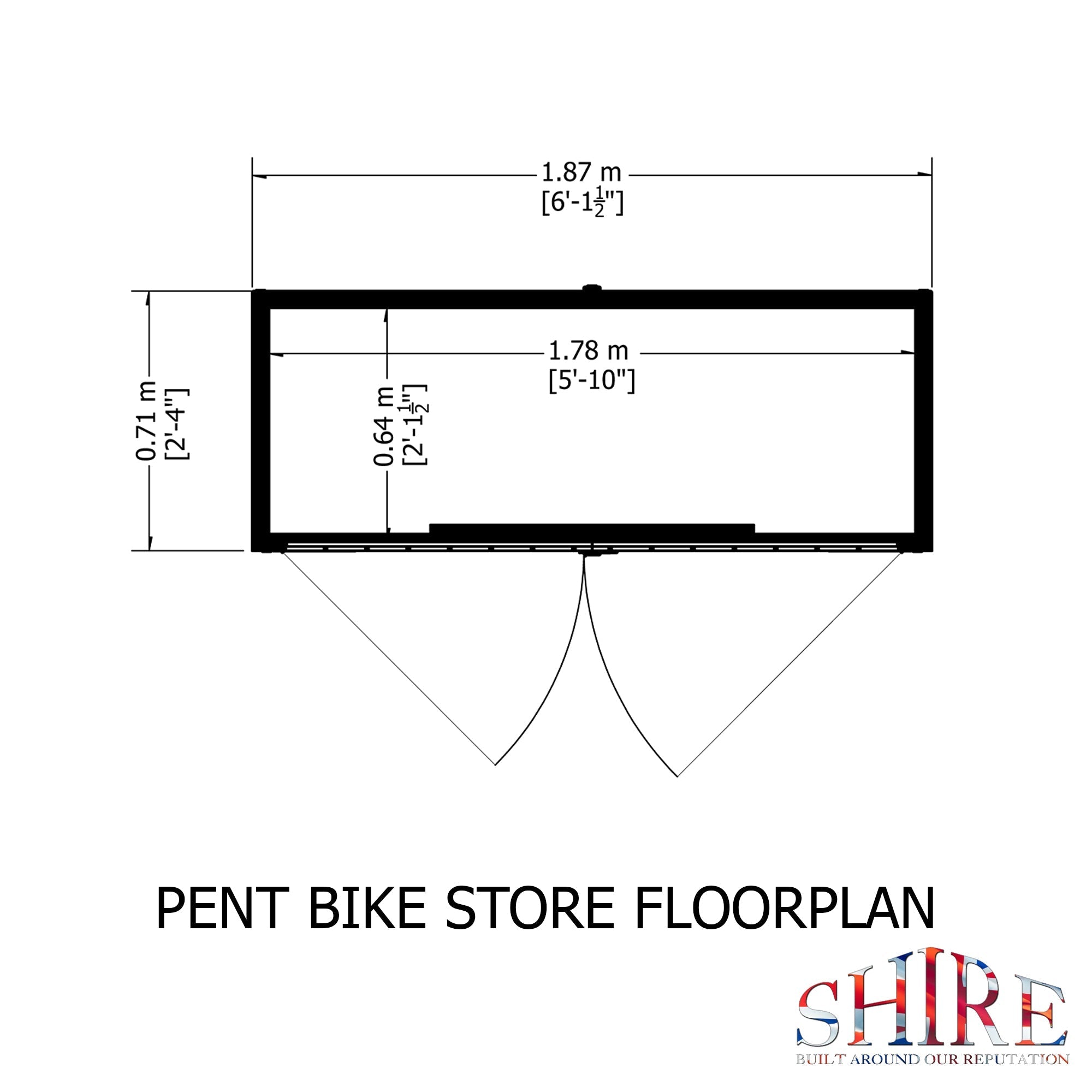 Shire Pent Shiplap Bike Store No Floor 6x3 - Best Shed