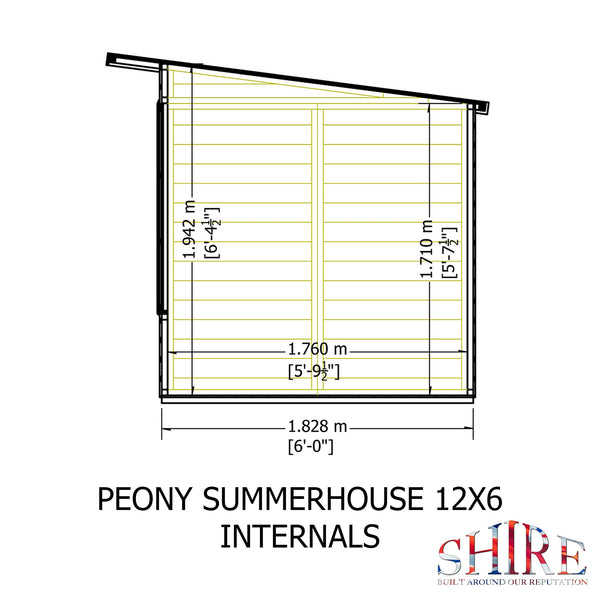 Shire 12x6 Peony Summerhouse 12mm Shiplap interlock cladding