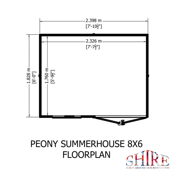 Shire 8x6 Peony Summerhouse 12mm Shiplap interlock cladding