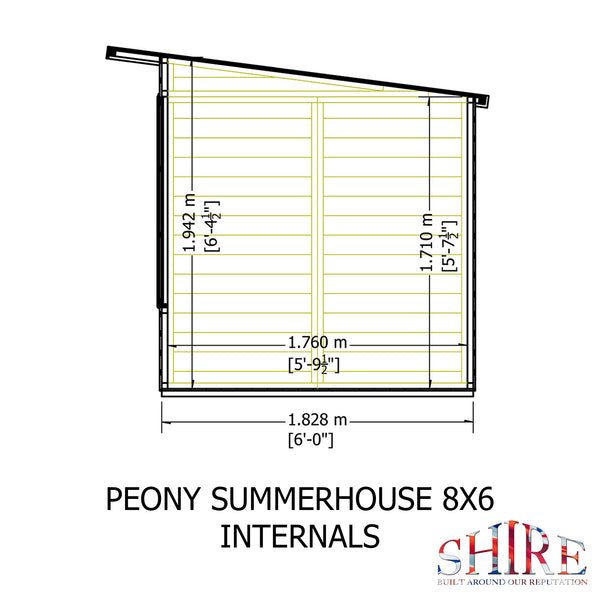 Shire 8x6 Peony Summerhouse 12mm Shiplap interlock cladding