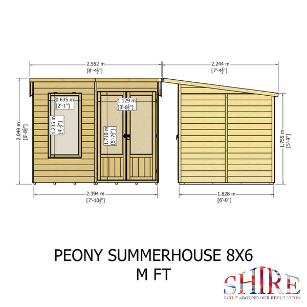 Shire 8x6 Peony Summerhouse 12mm Shiplap interlock cladding