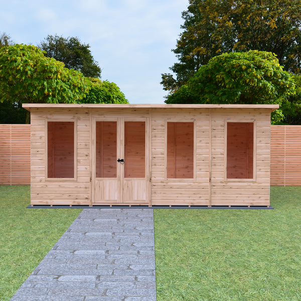 Shire 16x6 Peony Summerhouse 12mm Shiplap interlock cladding
