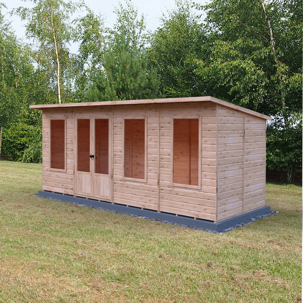 Shire 16x6 Peony Summerhouse 12mm Shiplap interlock cladding
