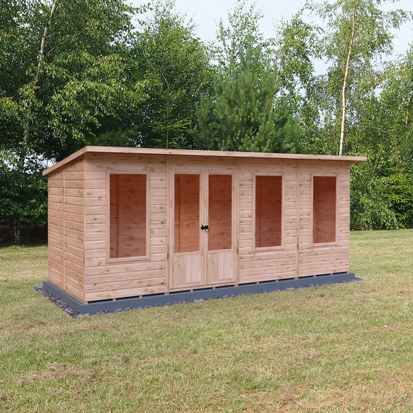 Shire 16x6 Peony Summerhouse 12mm Shiplap interlock cladding