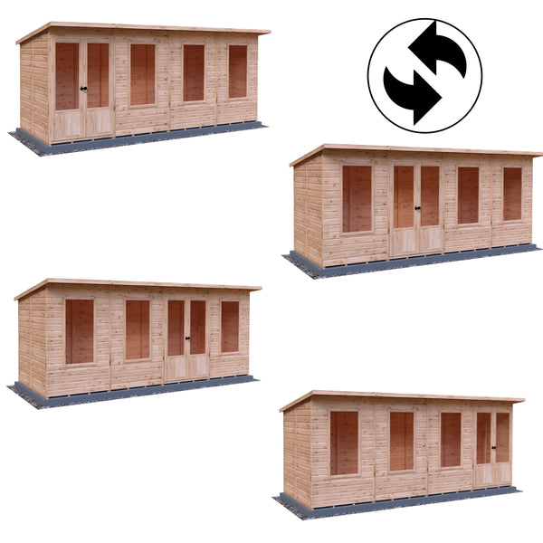 Shire 16x6 Peony Summerhouse 12mm Shiplap interlock cladding