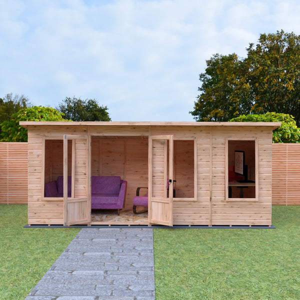 Shire 16x6 Peony Summerhouse 12mm Shiplap interlock cladding