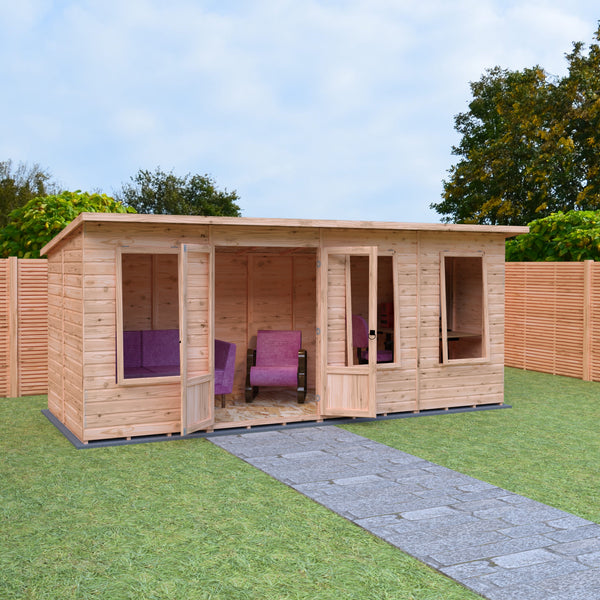 Shire 16x6 Peony Summerhouse 12mm Shiplap interlock cladding