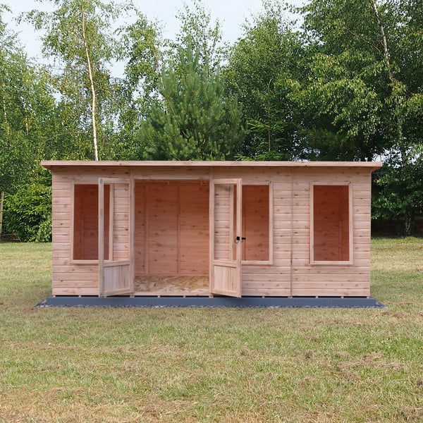 Shire 16x6 Peony Summerhouse 12mm Shiplap interlock cladding