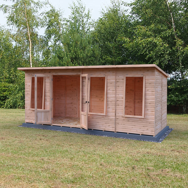 Shire 16x6 Peony Summerhouse 12mm Shiplap interlock cladding