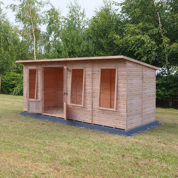 Shire 16x6 Peony Summerhouse 12mm Shiplap interlock cladding
