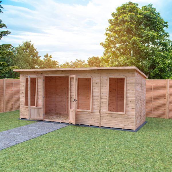 Shire 16x6 Peony Summerhouse 12mm Shiplap interlock cladding