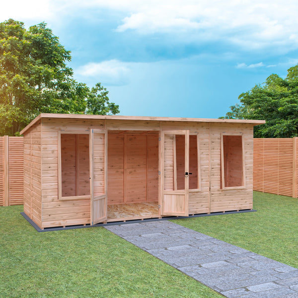 Shire 16x6 Peony Summerhouse 12mm Shiplap interlock cladding
