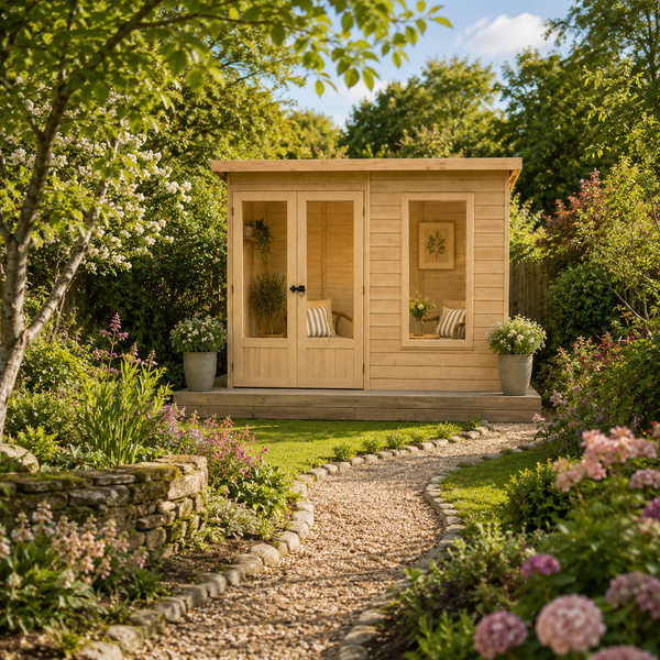 Shire 8x6 Peony Summerhouse 12mm Shiplap interlock cladding