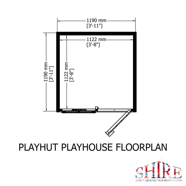 Shire 4x4 Playhut Childrens Playhouse with 12mm Shiplap cladding - Best Shed