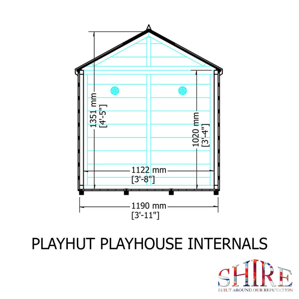Shire 4x4 Playhut Childrens Playhouse with 12mm Shiplap cladding - Best Shed