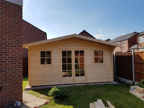 Shire Clipstone 12Gx10 Log Cabin 28mm interlock cladding - Best Shed