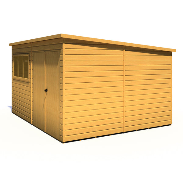 Shire Ranger 12x10 Double Door Premium Pent interlock Shiplap Shed - Best Shed