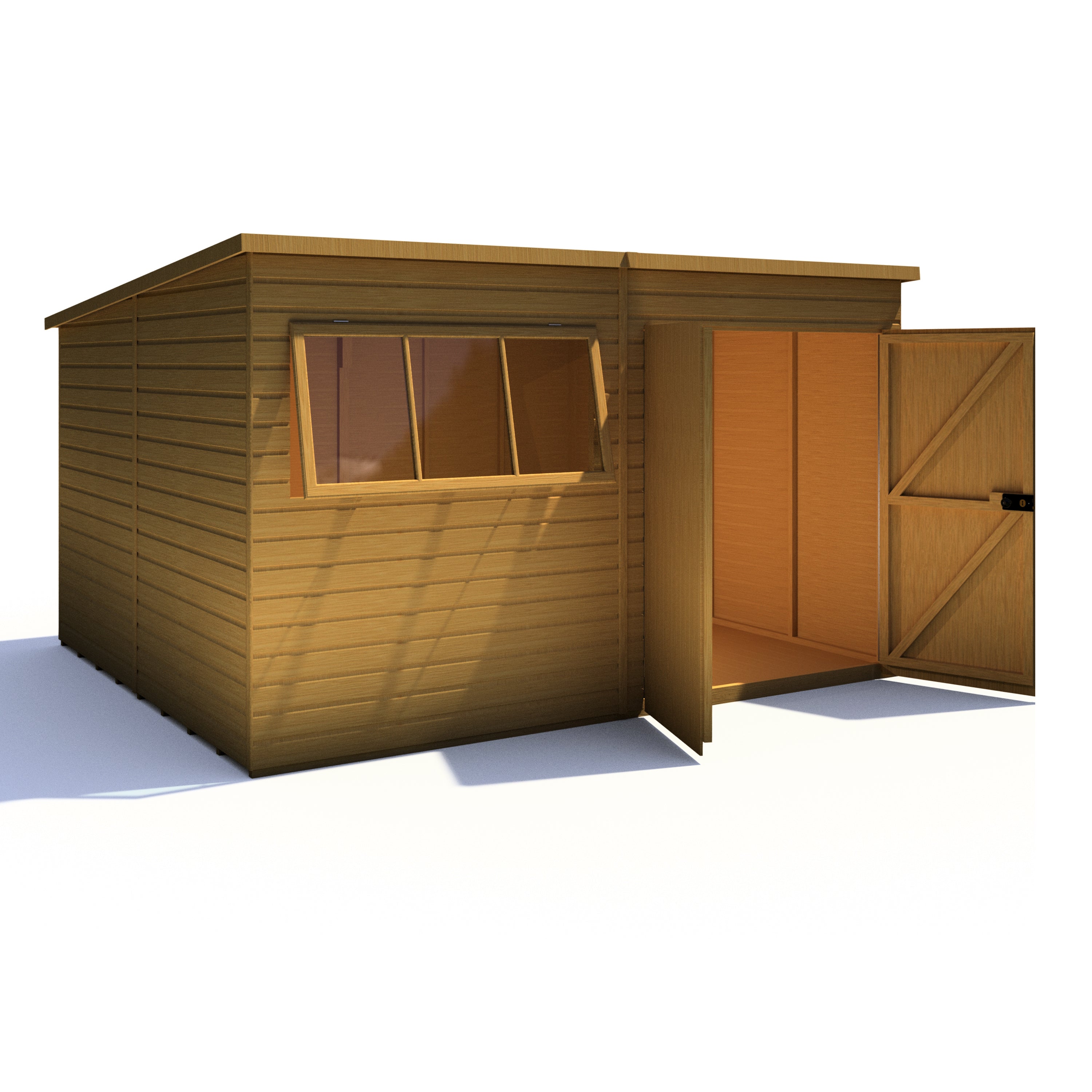 Shire Ranger 12x10 Double Door Premium Pent interlock Shiplap Shed ...
