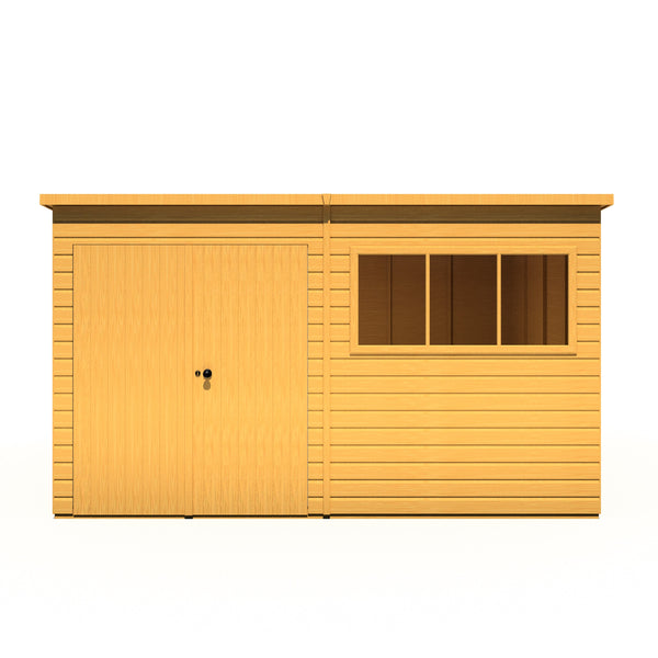 Shire Ranger 12x10 Double Door Premium Pent interlock Shiplap Shed - Best Shed