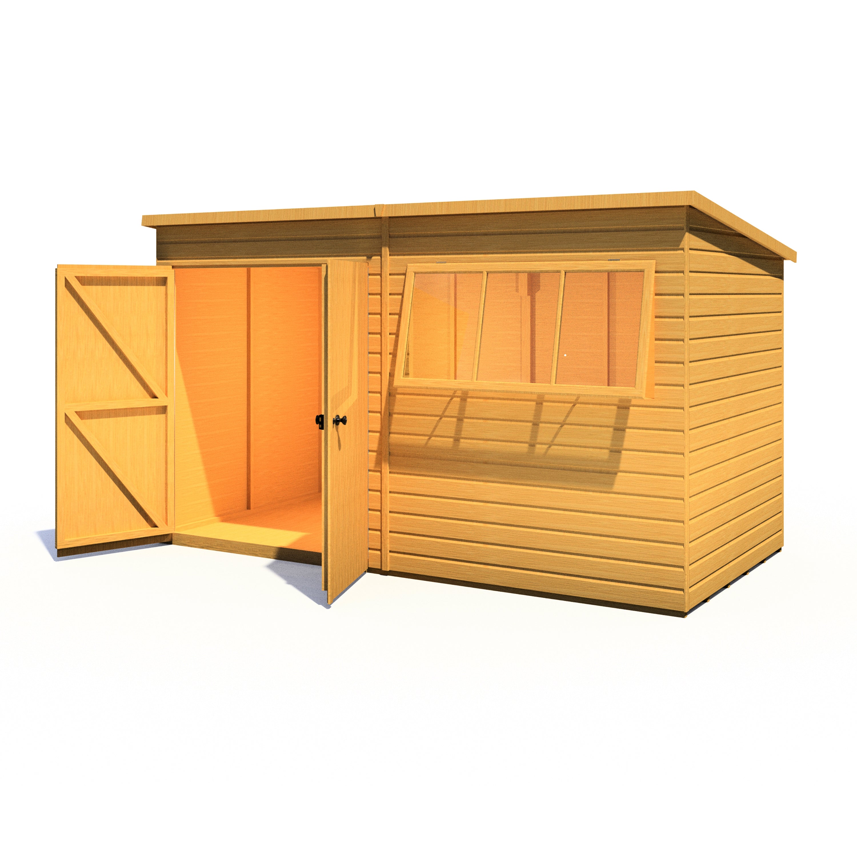 Shire Ranger 12x6 Double Door Premium Pent interlock Shiplap Shed - Best Shed
