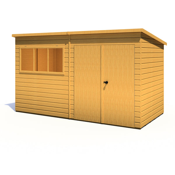 Shire Ranger 12x6 Double Door Premium Pent interlock Shiplap Shed - Best Shed