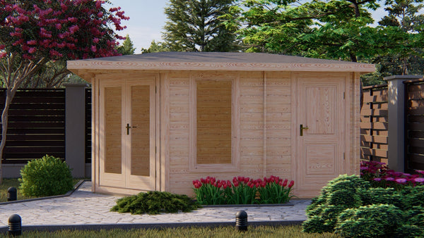 Shire Rita 10x14 Log Cabin Corner Office and shed mulitroom 44mm cladding - Best Shed