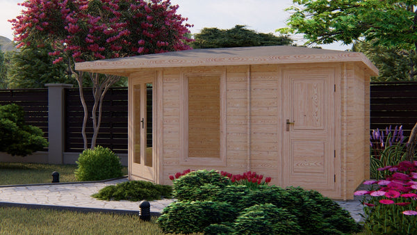 Shire Rita 10x14 Log Cabin Corner Office and shed mulitroom 44mm cladding - Best Shed