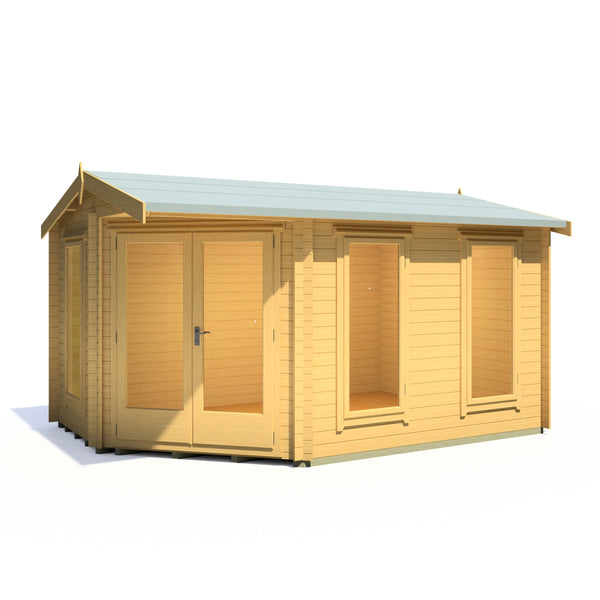 Shire 10x14 Rivington Corner log cabin 28mm logs