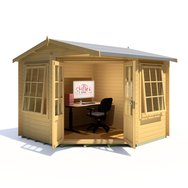 Shire 10x10 Rochester log cabin 28mm logs - Best Shed