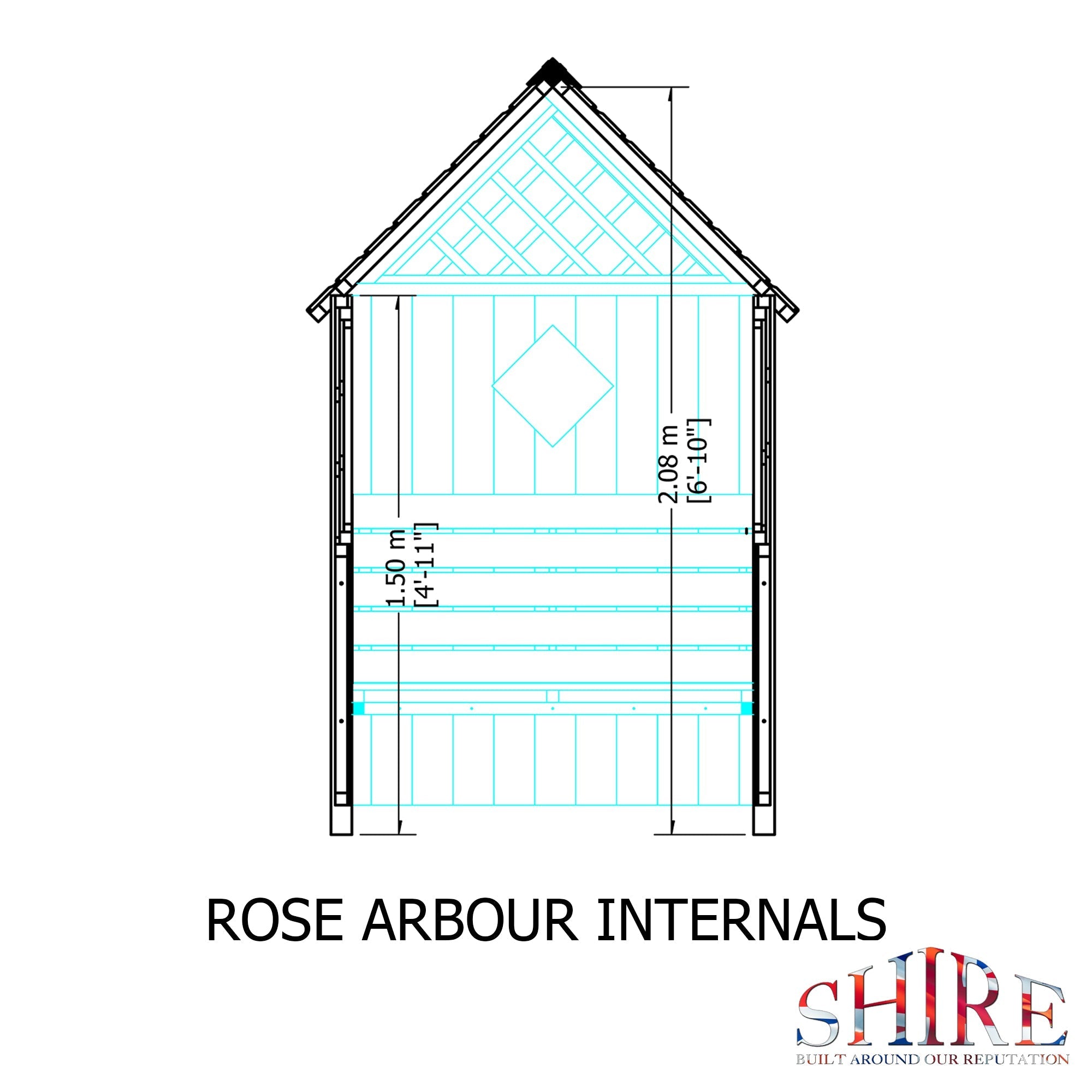 Shire Rose Arbour Seat 1.4x0.7m - Best Shed